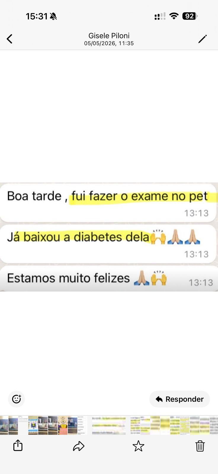 Print do depoimento