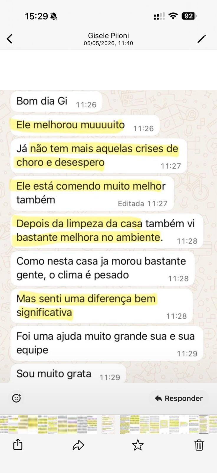 Print do depoimento