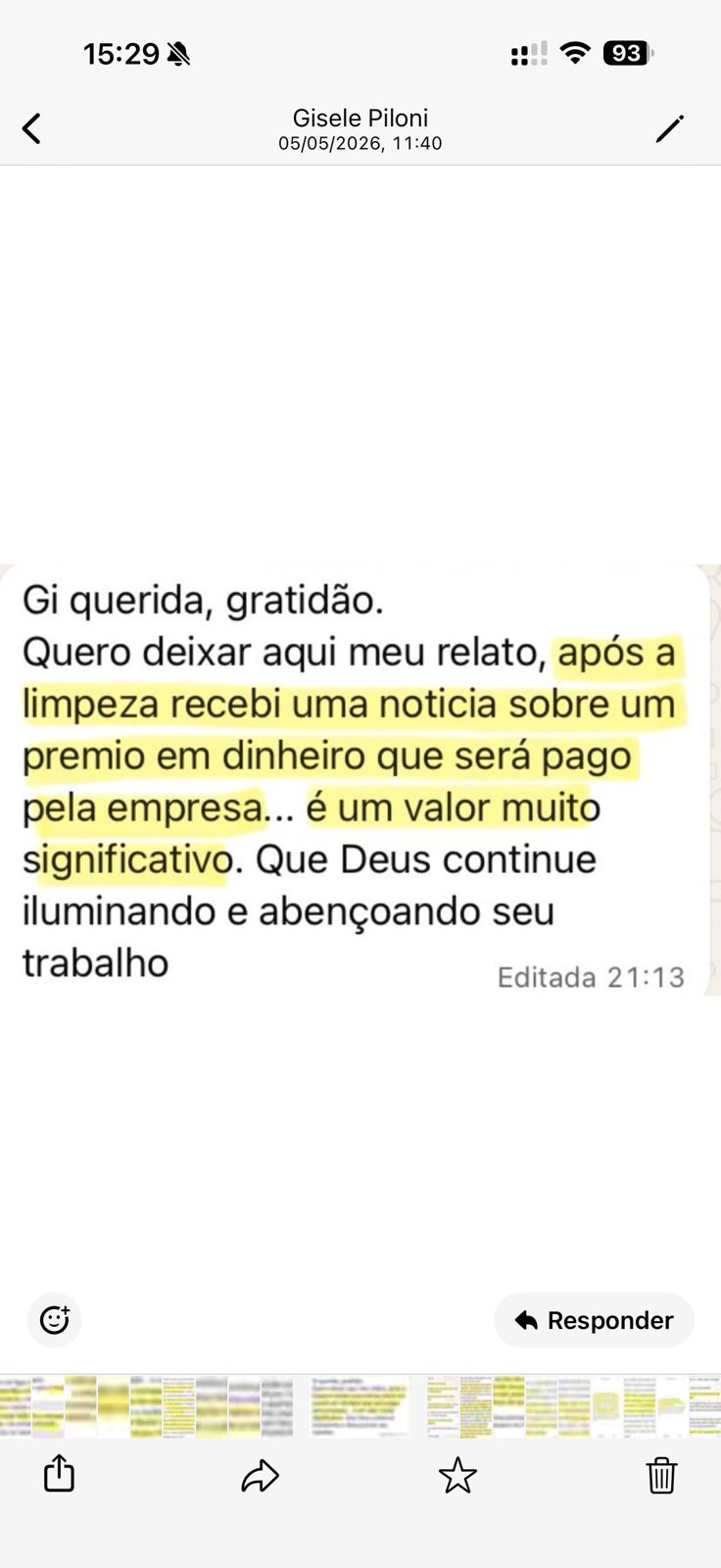 Print do depoimento